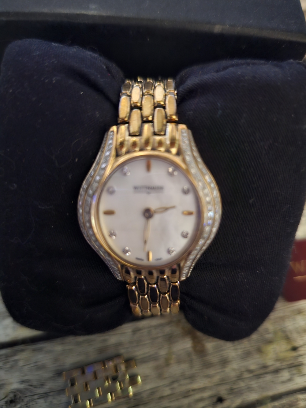 Wittnauer Diamond Gold Mother of Pearl Women's Watch - Picture 3 of 6